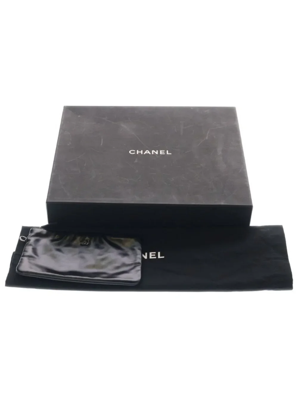 Chanel 22 Small Shiny Calfskin Black Chain Shoulder Bag Tote Plate